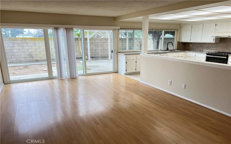 Kitchen open to living room