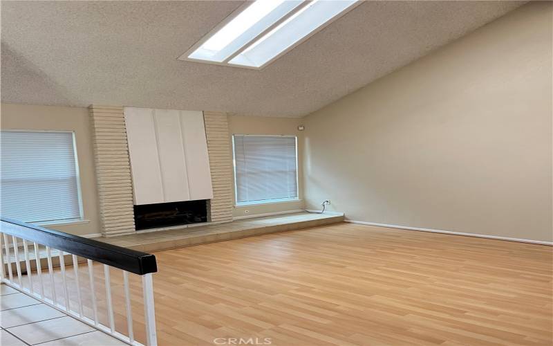 Living room with fireplace