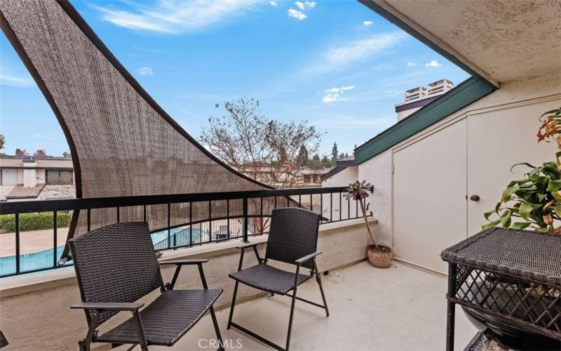 Your very own patio overlooking the pool