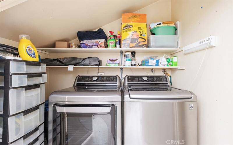 Patio/for washer and dryer. Neat and clean