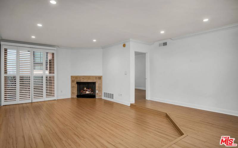 View from dining area to bedroom door