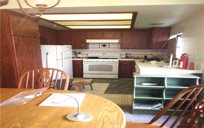 Dining room into kitchen