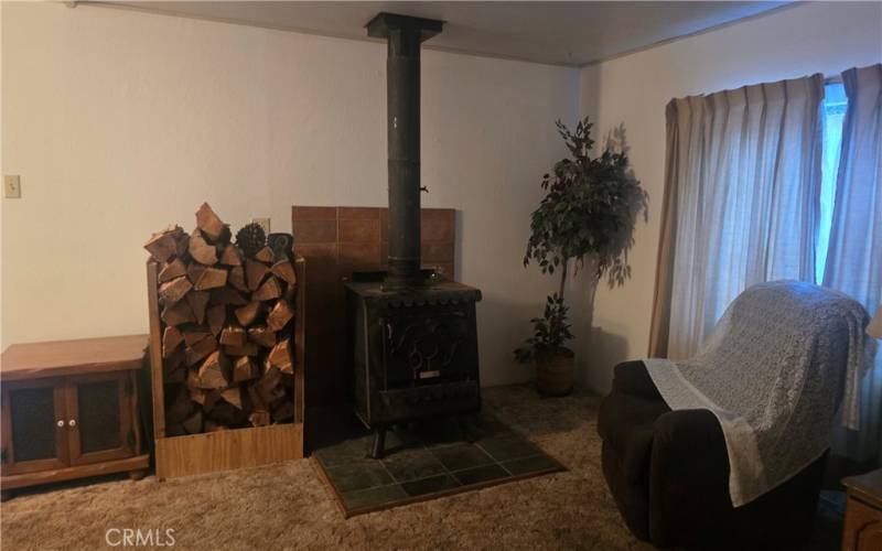 woodstove in living room