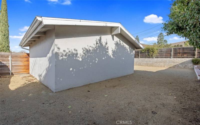 Detached 2 Car Garage even has Rain Gutters