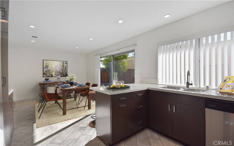 Kitchen view towards eating area or maybe a secondary living space - so many choices!