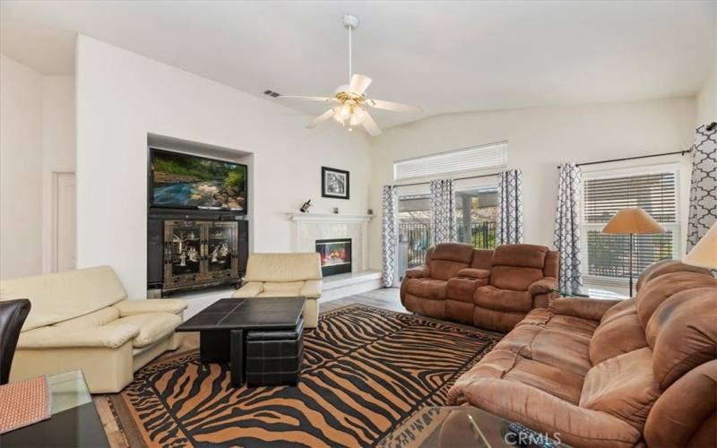 Living Room with a Fireplace