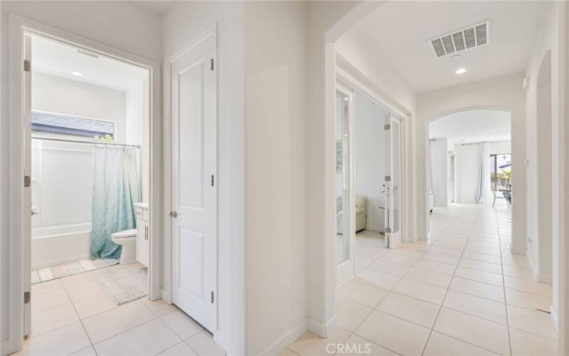 Front Hallway with Guest Bath on Left