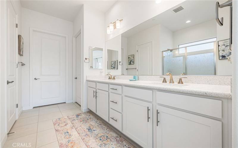 Primary Bathroom with Large Walk-in Closet Attached