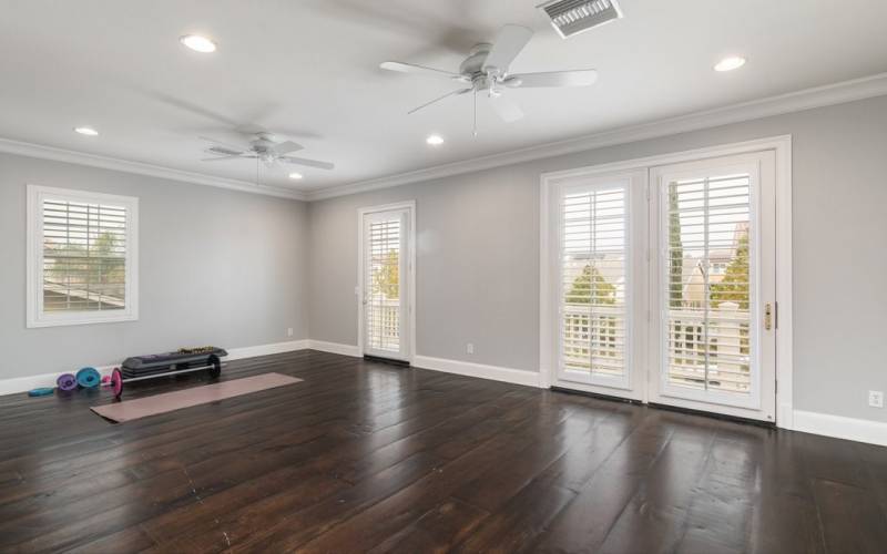 Doors to balcony off loft