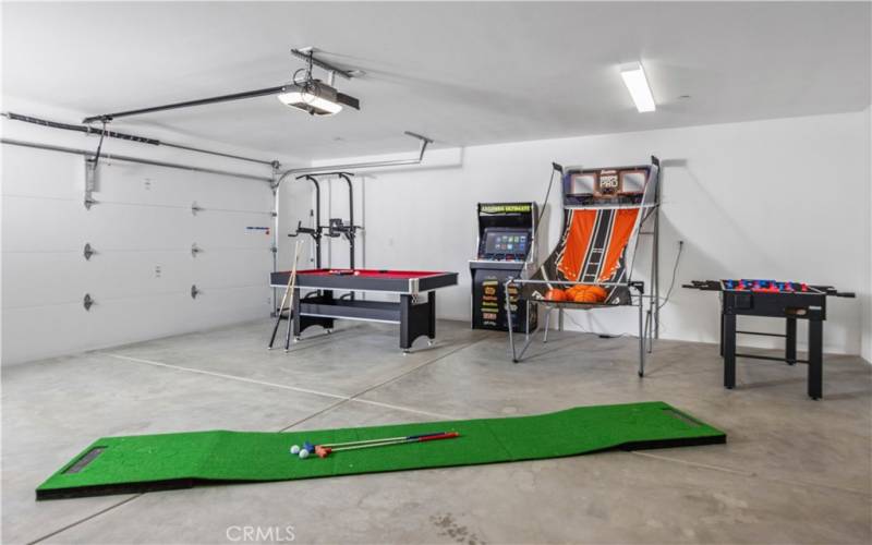 Game room in garage