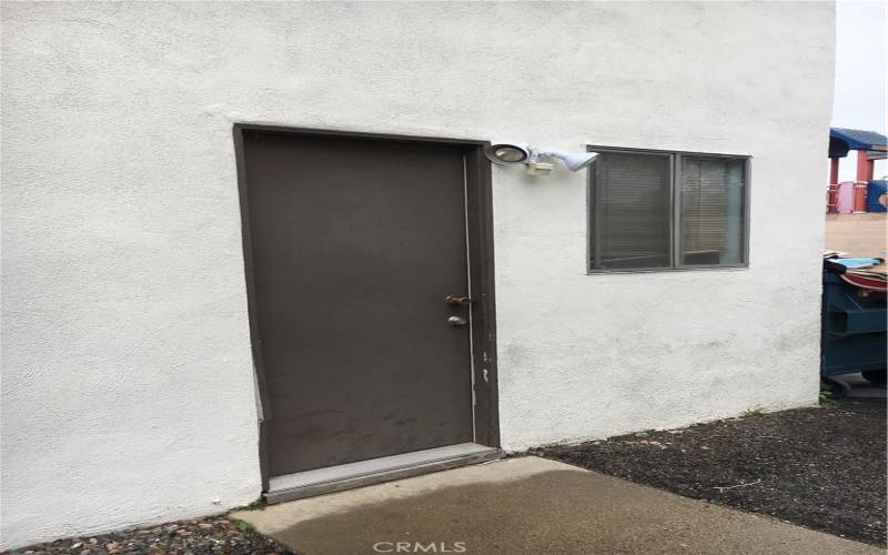 Entry door to co-op laundry