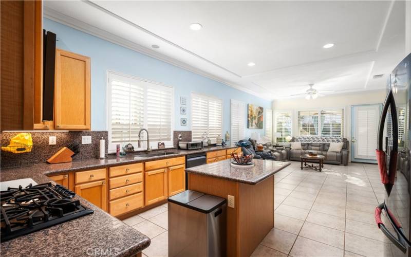 Kitchen is open to the Family Room