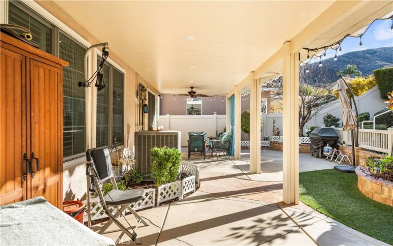 Patio Cover spans across entire back of house