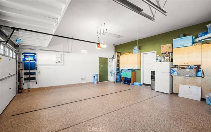 3-Car Garage has Epoxy Floors and Built-in Cabinets