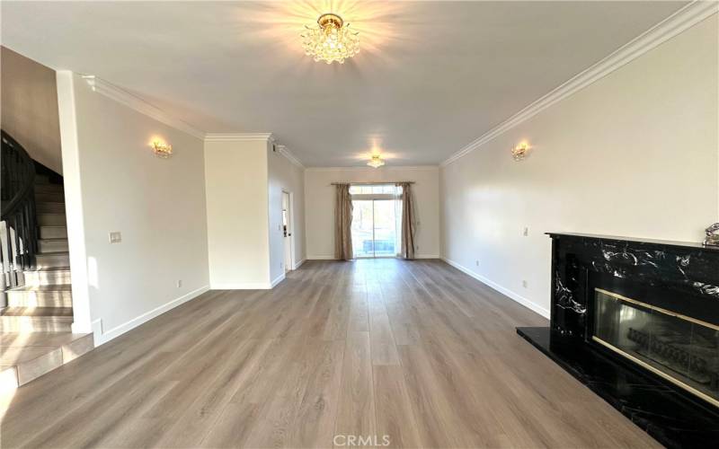 Living Room with Dining area and Fireplace