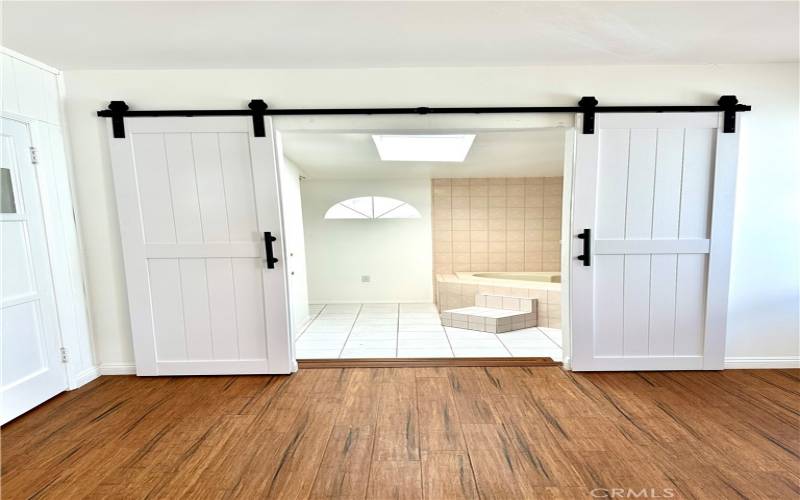 Master Bedroom Barn Door to Master Bath