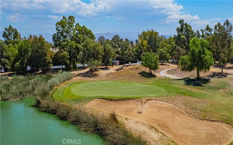 Golf course and lake inside the community.