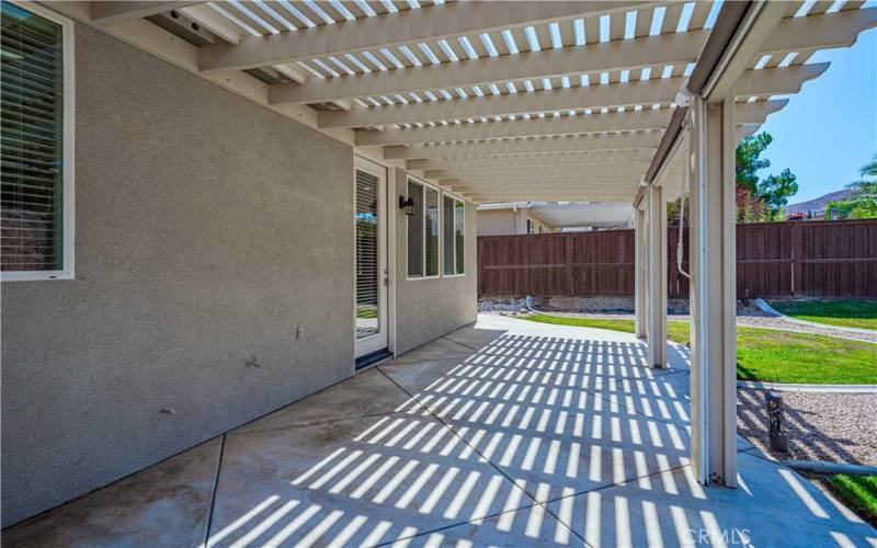 Patio with concrete underneath.