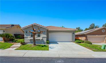 Welcome home to 141 Mccarron Way, Hemet inside the gated community of the Four Seasons. This cul-de-sac home features the Golf Course accross the street. 2 car remote controlled garage. Front lawn and concrete walkway to the front door and back yard fence.