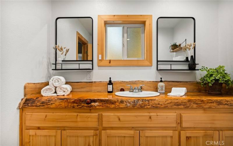 Beautiful custom counter top gives that special feeling of mountain living...