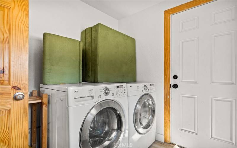 Laundry room with back door to your property...