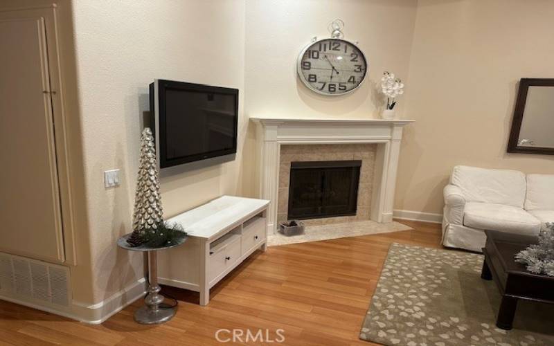 Living room with fireplace view (furnished)