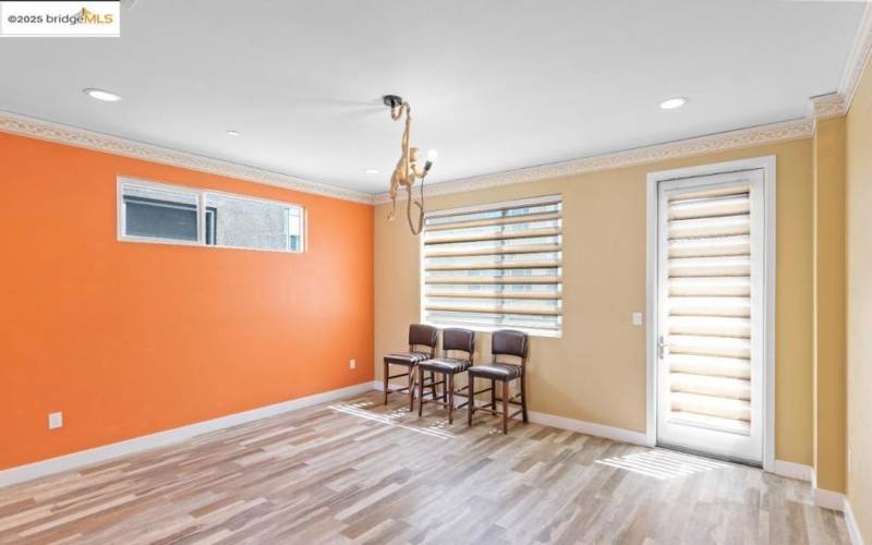 Family room and door to balcony, 2nd floor