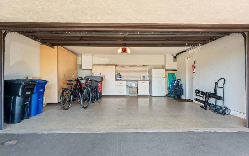 Extra storage cabinets and epoxy flooring