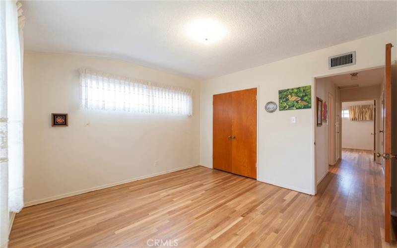 Front facing bedroom has a good sized closet and natural light