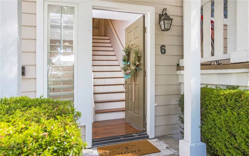 Beautiful front entry with Ring doorbell.