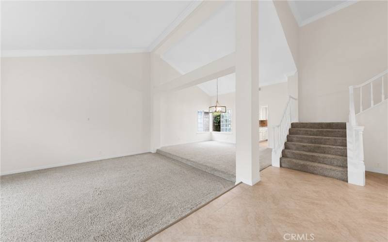 living room and staircase