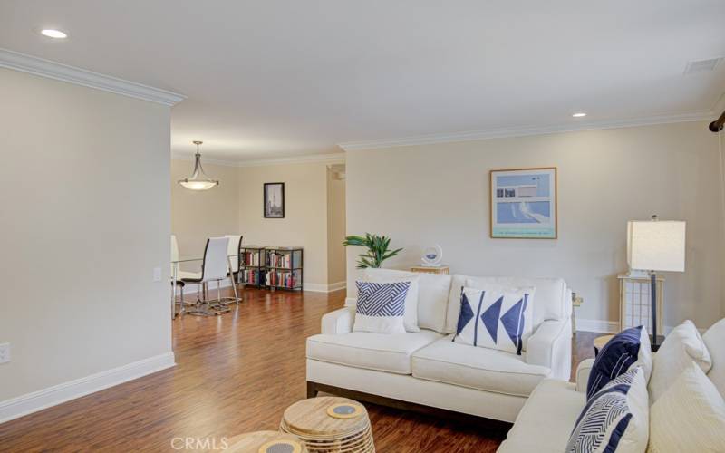 Looking from living room toward the dining area.