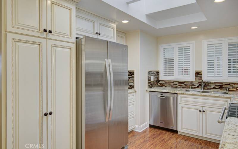 Large pantry, newer double door, dishwasher. refrigerator