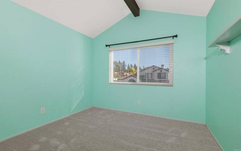 Secondary Bedroom with new carpet.