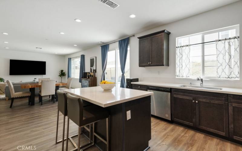 Kitchen - looking out to dining area.