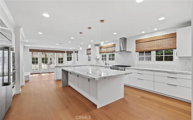 Kitchen opens to family room