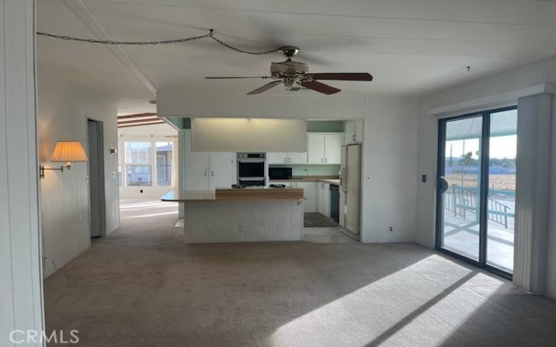 Kitchen Breakfast Bar and Family Room Slider