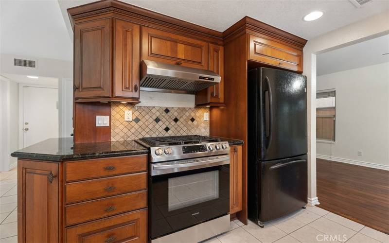 Kitchen has Stainless steel appliances