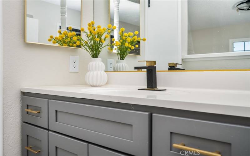 Primary Bedroom with attached bath and gorgeous vanity