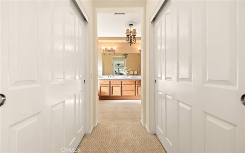 Two walk in closets in primary suite