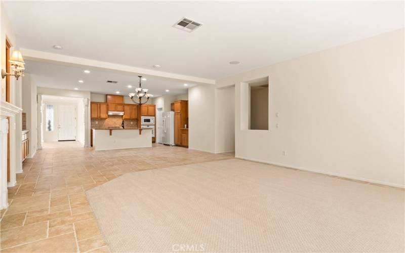 View to kitchen from family room