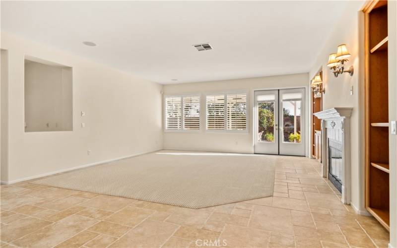 View from kitchen to family room