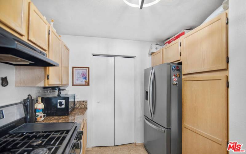 Kitchen with Stainless Steel Frig