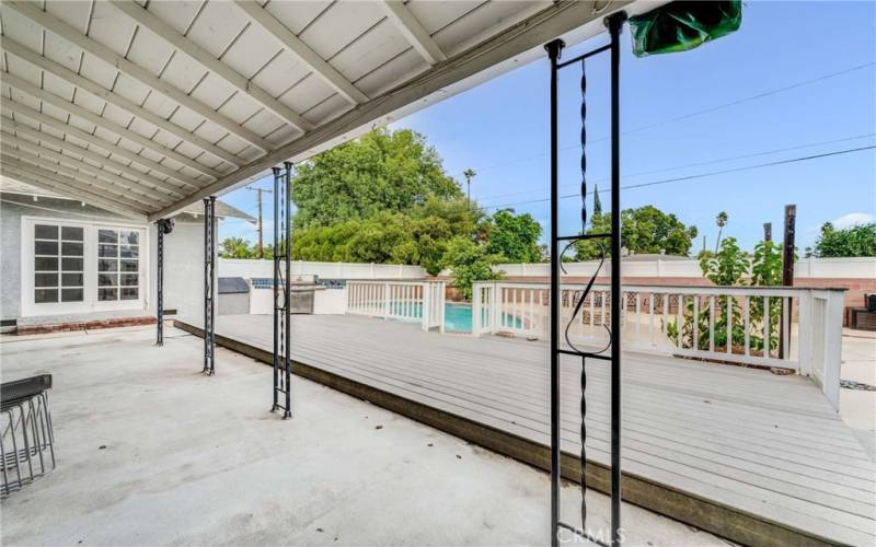 Large covered patio and decking