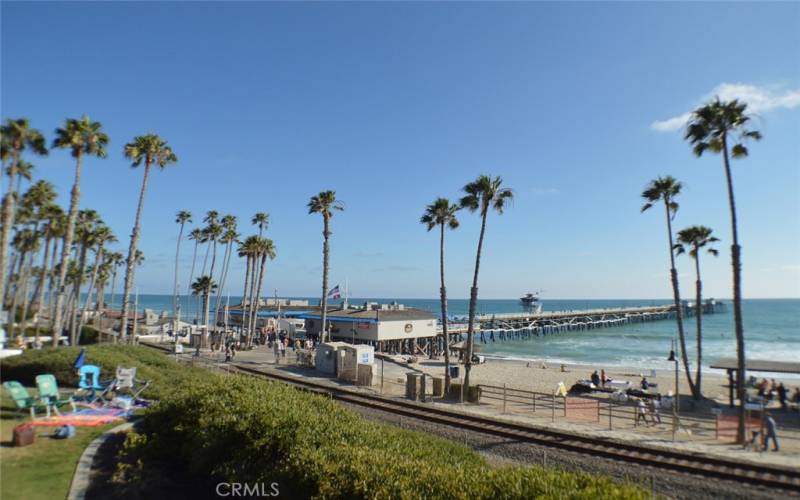 Property is just up the hill from the pier.