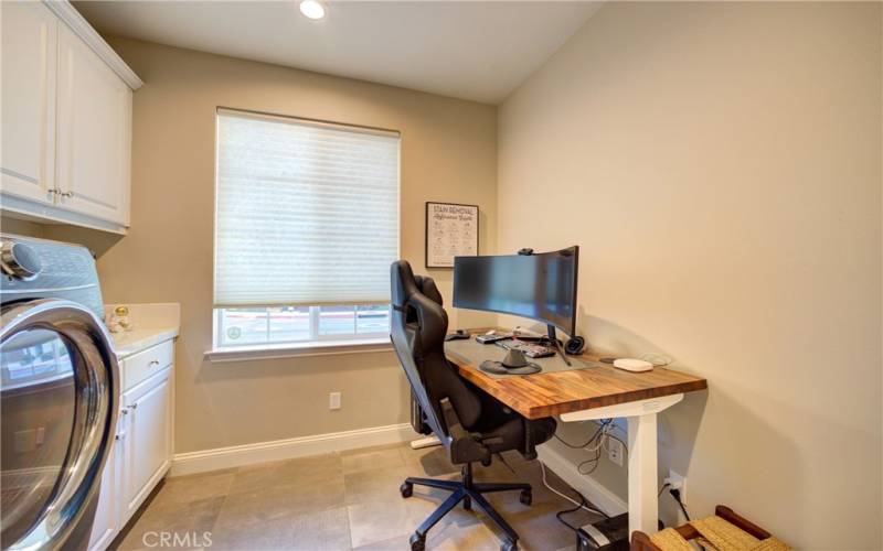 downstairs laundry room/office space