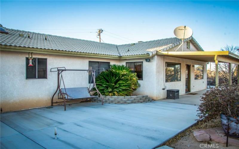 Huge concrete area and rear patio