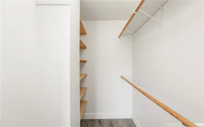 The primary bedroom has a large walk in closet.