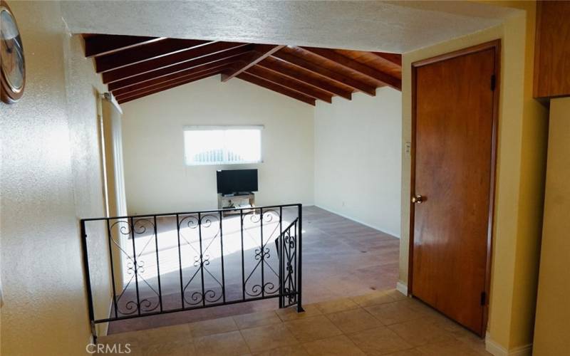 Family room view from kitchen dining area