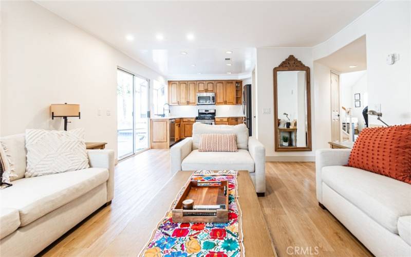 Family Room flows into Kitchen